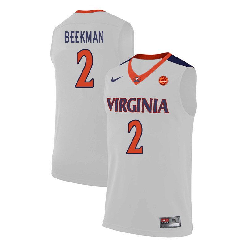 Men #2 Reece Beekman Virginia Cavaliers College Basketball Jerseys Sale-White - Click Image to Close